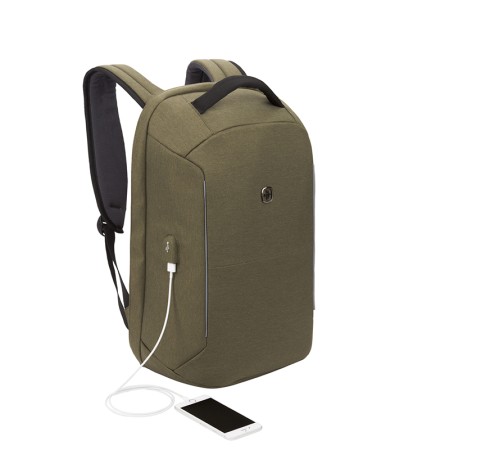 Рюкзак-антивор SWISSGEAR 15'', хаки, Heather 600D, 31 x 16 x 47 см, 23 л