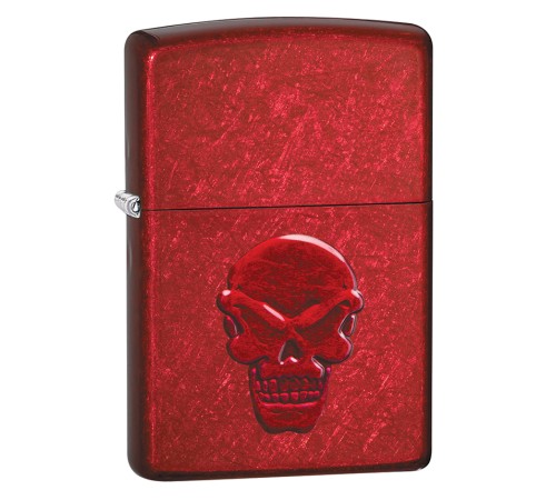 Зажигалка ZIPPO Doom с покрытием Candy Apple Red, латунь/сталь, красная, глянцевая, 38x13x57 мм