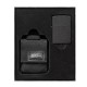 Набор ZIPPO: чёрная зажигалка Black Crackle® и чёрный нейлоновый чехол, в подарочной коробке