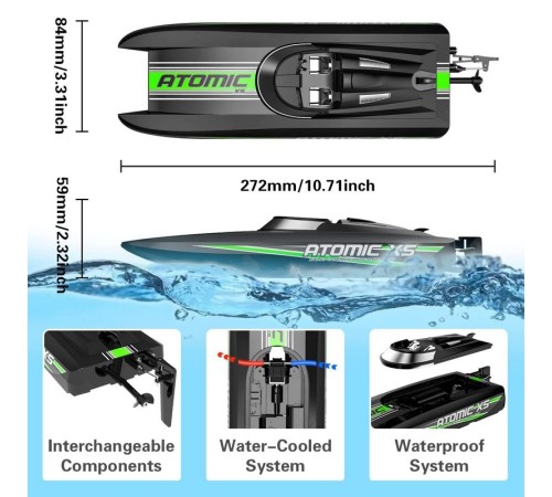 Радиоуправляемый катер Volantex RC AtomicXS черный 2.4G LiPo RTR