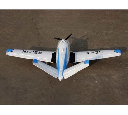 Радиоуправляемый самолет Top RC ST Beechcraft Bonanza V35 голубой 1280мм (шасси) PNP