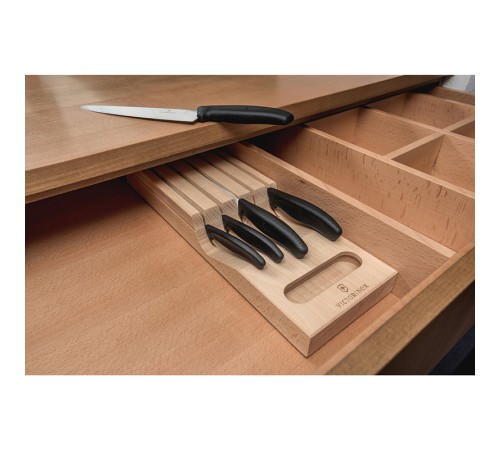 Набор из 5 кухонных ножей VICTORINOX, в подставке из бука, 43x6,5x14,5 см, 2,14 кг