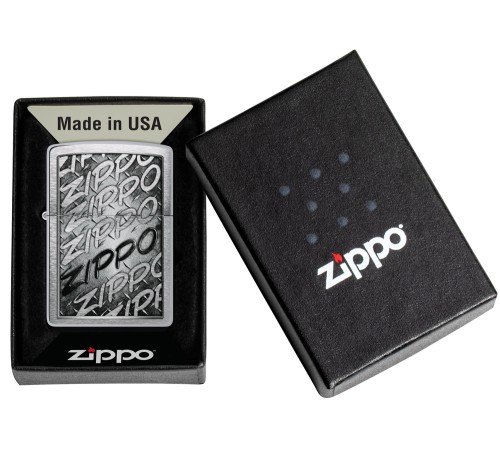 Зажигалка ZIPPO с покрытием Brushed Chrome, латунь/сталь, серебристая, 38x13x57 мм