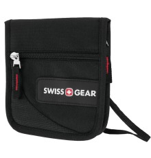 Кошелёк на шею SWISSGEAR, чёрный, полиэстер 600D, 14х2х16 см