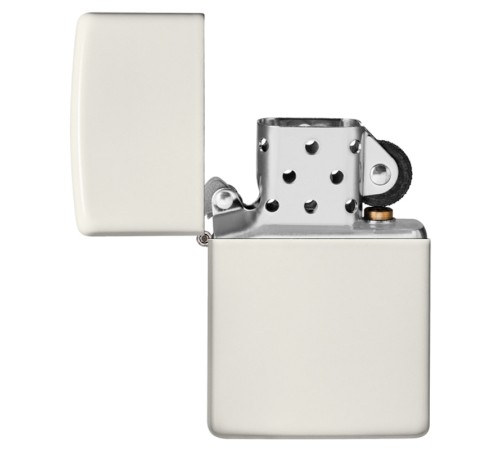 Зажигалка ZIPPO Classic с покрытием Glow In The Dark, латунь/сталь, белая, матовая, 38x13x57 мм
