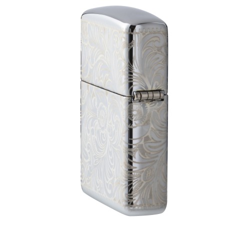 Зажигалка ZIPPO Armor™ с покрытием High Polish Chrome, латунь/сталь, чёрная, глянцевая, 36x12x56 мм
