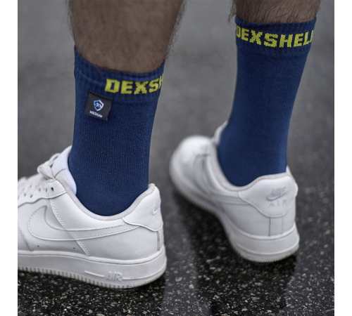 Водонепроницаемые носки DexShell Ultra Thin Crew S (36-38), синий/желтый, DS683NLS