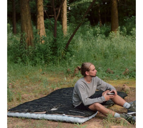 Ультралёгкий спальный мешок Naturehike CNK2350WS023 M320 хлопковый с капюшоном весна осень камуфляжный, молния слева