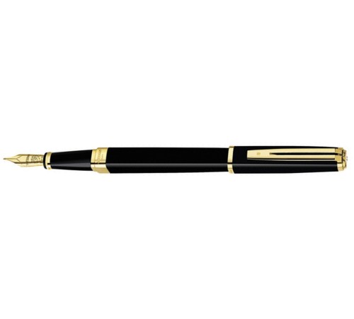 Перьевая ручка Waterman Exception Slim Black GT. Перо - золото 18К, детали дизайна: позолота 23К