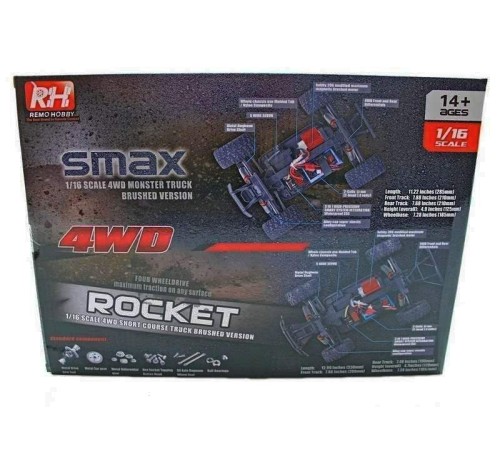 Радиоуправляемый монстр Remo Hobby SMAX Brushless (синий) 4WD 2.4G 1/16 RTR