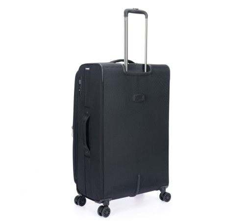 Чемодан TORBER Brosno, чёрный, нейлон 600D, 48 х 22 х 78 см, 85 л