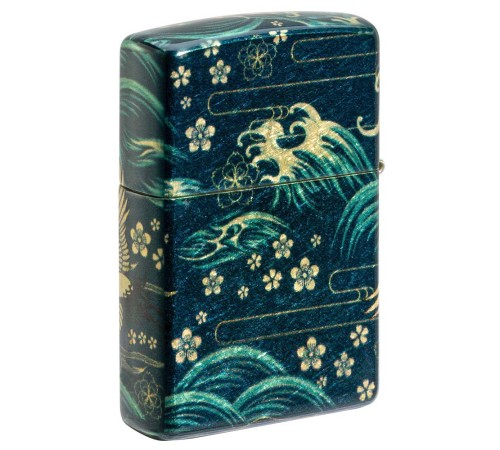 Зажигалка ZIPPO Eastern с покрытием 540 Tumbled Brass, латунь/сталь, зеленая, 38x13x57 мм