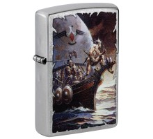 Зажигалка ZIPPO Frank Frazetta с покрытием Street Chrome, латунь/сталь, серебристая, 38x13x57 мм
