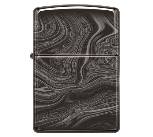 Зажигалка ZIPPO Marble Pattern с покрытием High Polish Black, латунь/сталь, чёрная, 38x13x57 мм