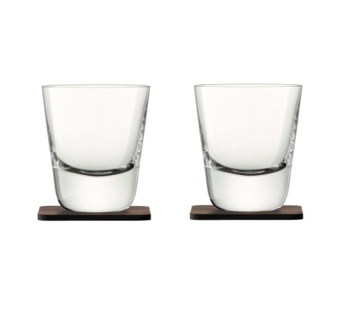 Набор из 2 стаканов Lsa International Arran Whisky с деревянными подставками 250 мл