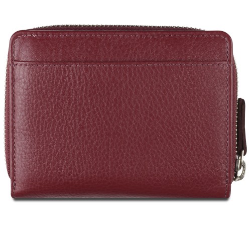 Кошелёк женский BUGATTI Lady Top, на молнии, красный, натуральная воловья кожа, 12х2,5х9 см