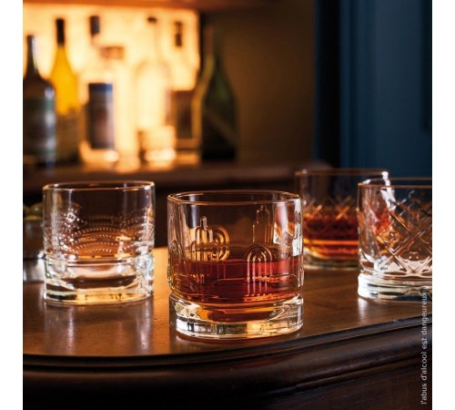 Набор из 4 стаканов с разным рельефом La Rochere Dandy Old Fashion