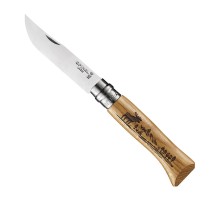 Нож Opinel №8 Animalia, нержавеющая сталь, рукоять дуб, гравировка лось