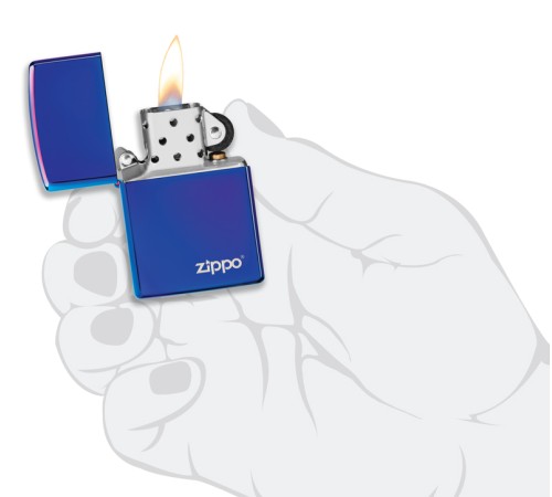 Зажигалка ZIPPO Classic с покрытием High Polish Indigo, латунь/сталь, синяя, глянцевая, 38x13x57 мм