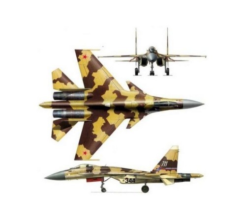 Сборная модель ZVEZDA Российский сверхманевренный истребитель Су-37, подарочный набор, 1/72