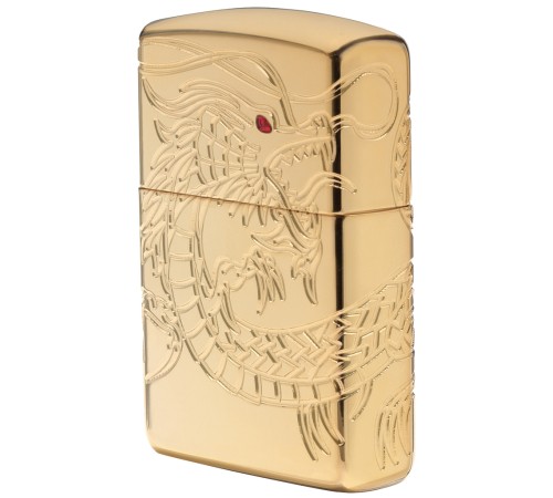 Зажигалка ZIPPO Armor™ с покрытием High Polish Gold Plate, латунь/сталь, золотистая, 38x13x57 мм