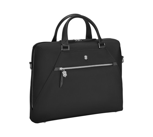 Портфель VICTORINOX Victoria Signature Briefcase, черный, нейлон/кожа, 42x13x30 см, 13 л