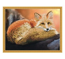 Алмазная мозаика с нанесенной рамкой 40х50 РЫЖИЙ ЛИС (19 цветов)