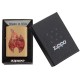 Зажигалка ZIPPO Rusty Flame с покрытием Brushed Brass, латунь/сталь, золотистая, 38x13x57 мм