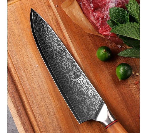 Нож шеф-повара из дамасской стали Keemake 8 Inch Chef Knife Phoenix, бежевый