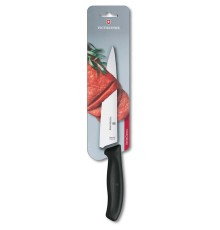 Нож разделочный VICTORINOX SwissClassic, 19 см, чёрный, в картонном блистере