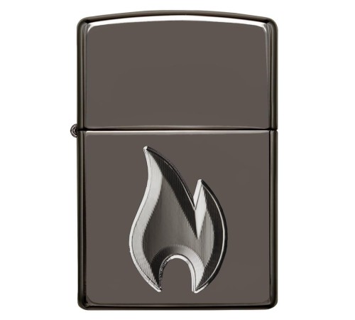 Зажигалка ZIPPO Armor™ с покрытием Black Ice®, латунь/сталь, чёрная, глянцевая, 38x13x57 мм