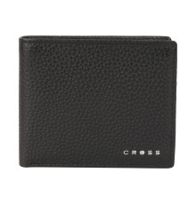 Кошелёк Cross Hudson Black, кожа наппа, фактурная, чёрный, 11 х 9 х 1,5 см