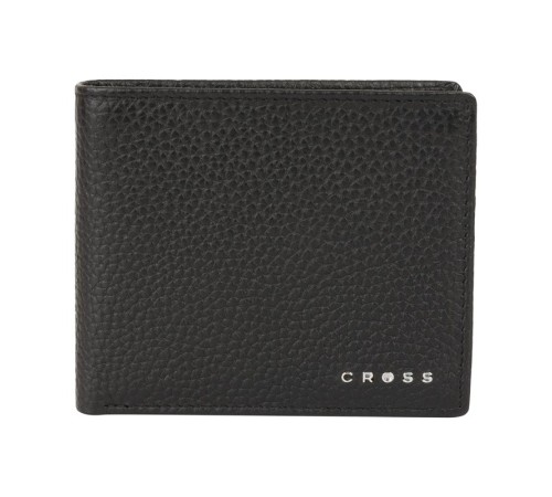 Кошелёк Cross Hudson Black, кожа наппа, фактурная, чёрный, 11 х 9 х 1,5 см