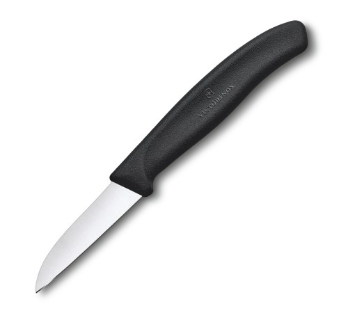 Нож для овощей и фруктов VICTORINOX SwissClassic с прямым лезвием 6 см, чёрный