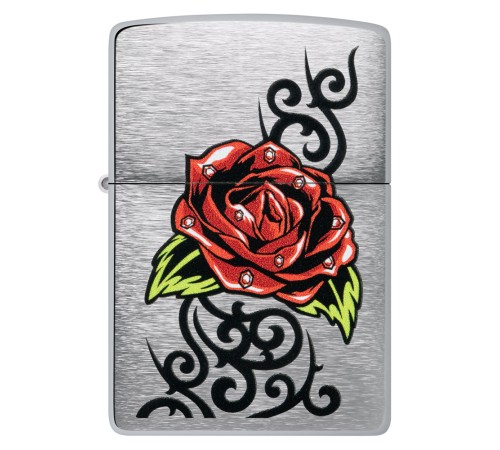 Зажигалка ZIPPO с покрытием Brushed Chrome, латунь/сталь, серебристая, 38x13x57 мм
