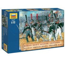 Сборные солдатики ZVEZDA Русская тяжёлая пехота Гренадёры 1812-1814 гг., 1/72