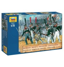 Сборные солдатики ZVEZDA Русская тяжёлая пехота Гренадёры 1812-1814 гг., 1/72