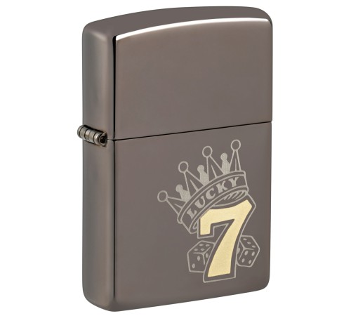 Зажигалка ZIPPO Lucky 7 Design с покрытием Black Ice®, латунь/сталь, черная, 38x13x57 мм