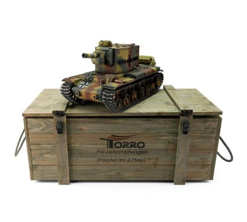 Радиоуправляемый танк Torro KV-2 1/16 откат ствола (для ИК боя), камуфляж V3.0 2.4G RTR