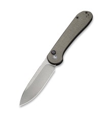 Складной нож CIVIVI Button Lock Elementum 14C28N Steel Gray Stonewashed Handle G10 Gray Stonewashed