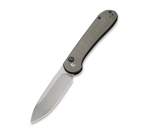 Складной нож CIVIVI Button Lock Elementum 14C28N Steel Gray Stonewashed Handle G10 Gray Stonewashed
