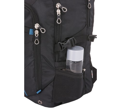 Рюкзак SWISSGEAR, 15”,чёрный/синий, полиэстер 900D/рипстоп, 36x19x47 см, 32 л