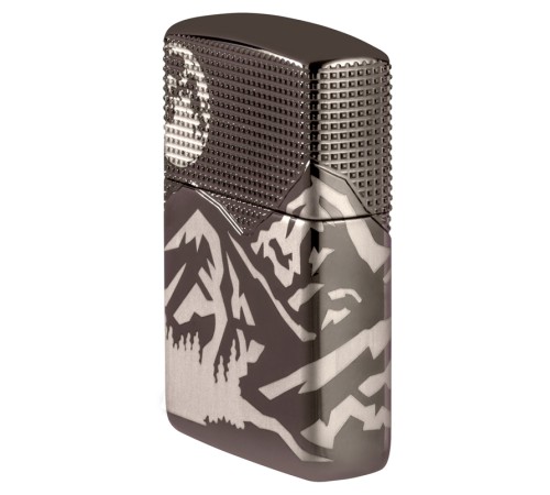 Зажигалка ZIPPO Armor™ с покрытием High Polish Black Ice®, латунь/сталь, чёрная, 38x13x57 мм