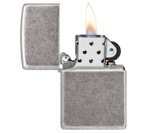 Зажигалка ZIPPO Armor® с покрытием Antique Silver, латунь/сталь, серебристая, 38x13x57 мм