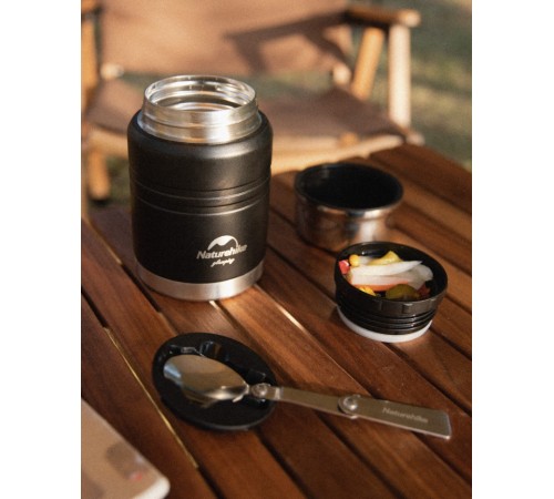 Термос Naturehike NH20SJ041  500мл (для еды) , черный, 6927595767467