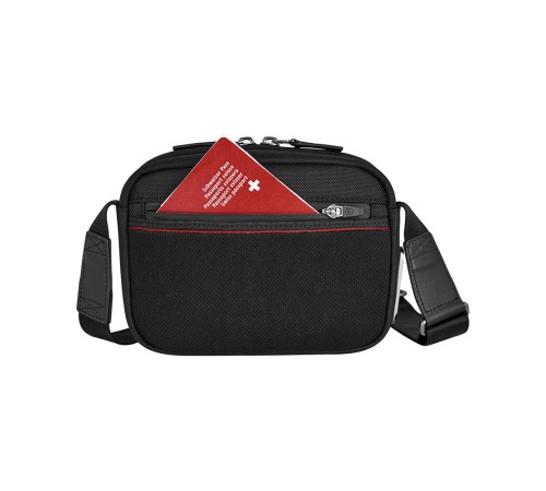 Сумка через плечо компактная VICTORINOX Architecture Urban2 Compact Crossbody Bag, черный, полиэстер/кожа, 22x6x16 см, 2 л