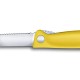 Нож для овощей VICTORINOX SwissClassic, складной, лезвие 11 см с волнистой заточкой, жёлтый