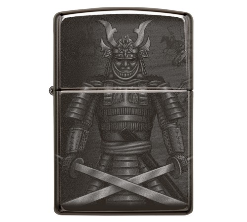 Зажигалка ZIPPO Knight  Fight с покрытием High Polish Black, латунь/сталь, чёрная, 38x13x57 мм