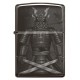 Зажигалка ZIPPO Knight  Fight с покрытием High Polish Black, латунь/сталь, чёрная, 38x13x57 мм
