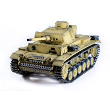 Р/У танк Taigen 1/16 Panzerkampfwagen III (Германия) дым, свет V3 2.4G RTR пустыня